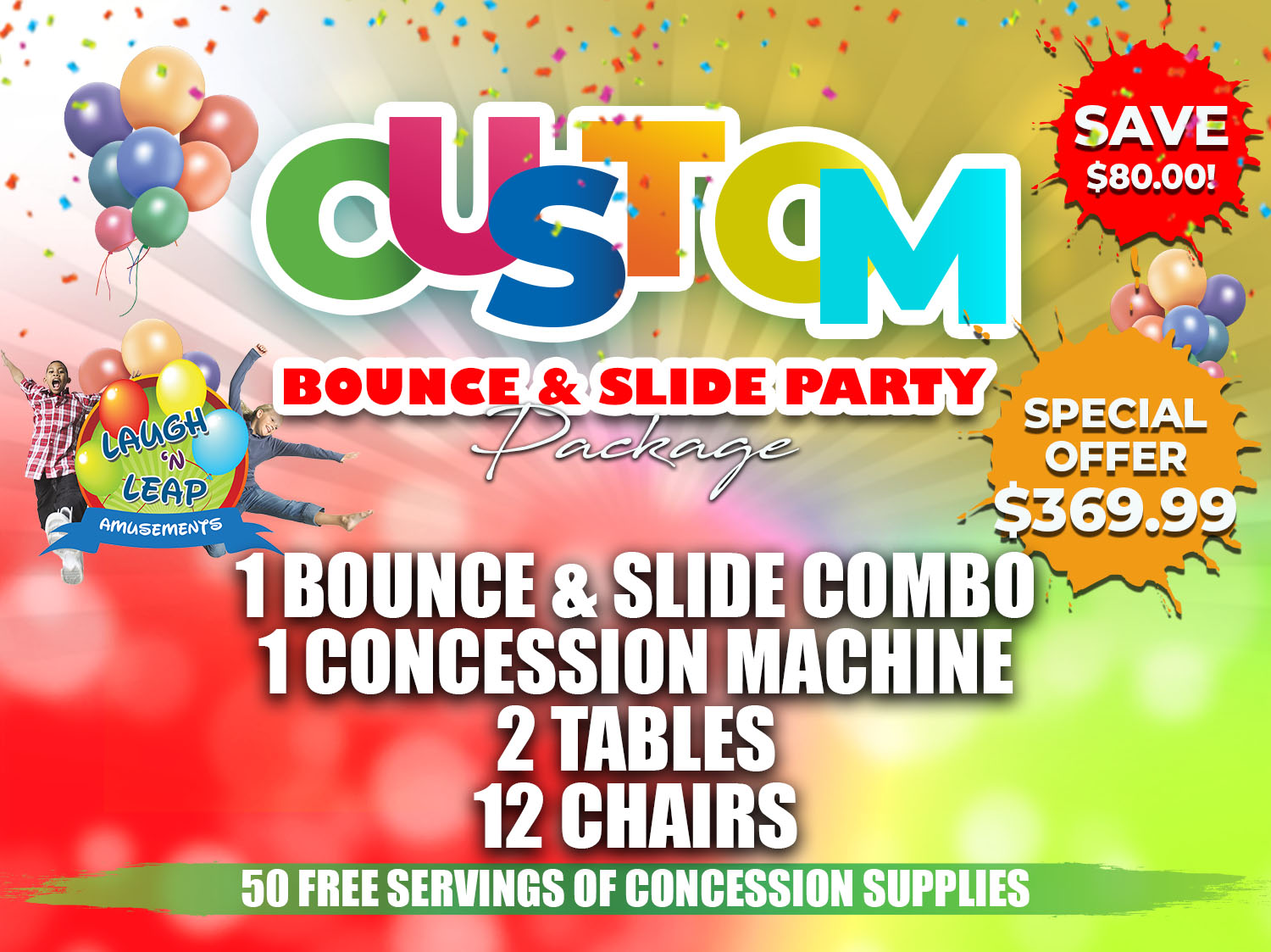 Bounce & Slide Combo Party Package