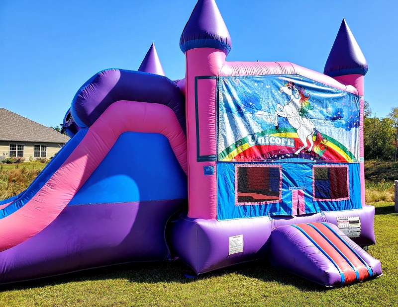Unicorn Bounce House & Water Slide Combo(Pink & Purple unit)