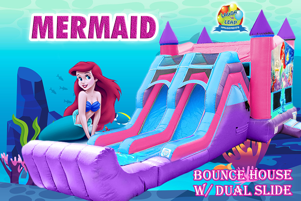 Mermaid Bounce House & Slide - Dry