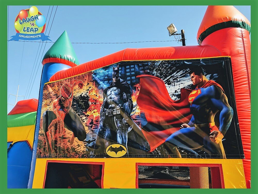 Superheroes Bounce & Double Slide Combo : Superman-Batman-Spiderman